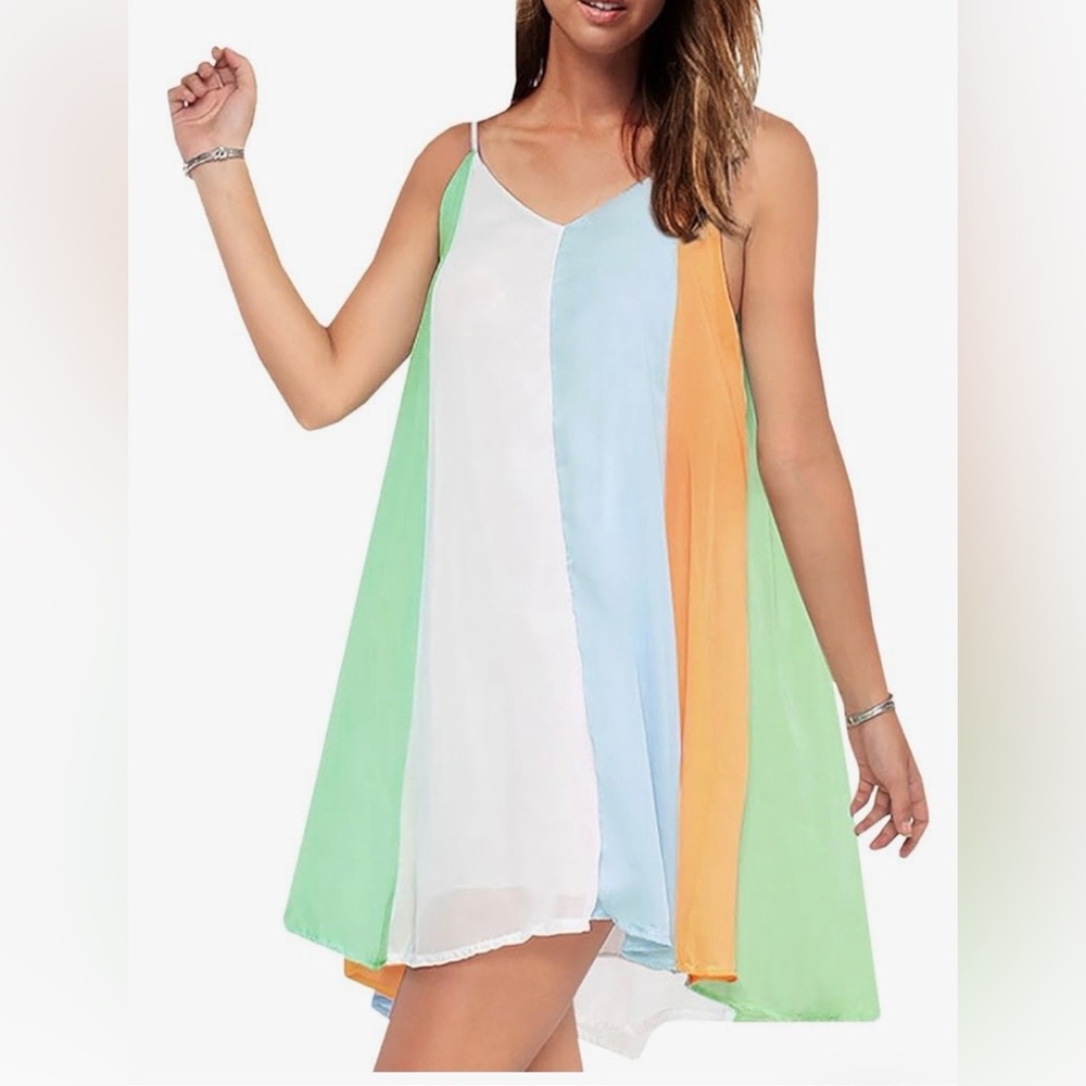Colorful Striped Sleeveless Dress